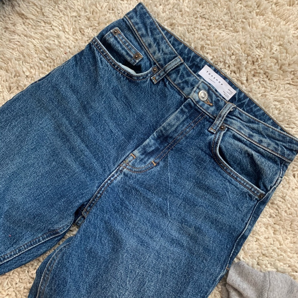 (SOLD) Topshop Mid Blue Straight Jeans